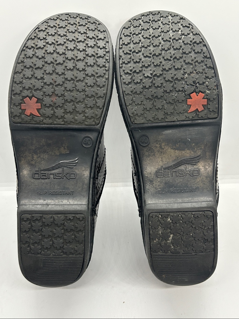 Dansko Brown Metallic Hex-Pattern Clogs - Picture 15 of 16
